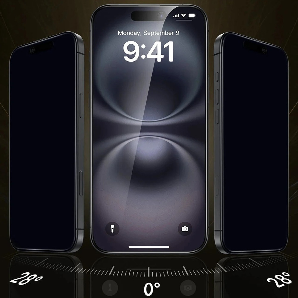 Folie pentru iPhone 17 / iPhone 16 Pro (set 3) - ESR Corning Gorilla Glass UltraFit Privacy™ - Black
