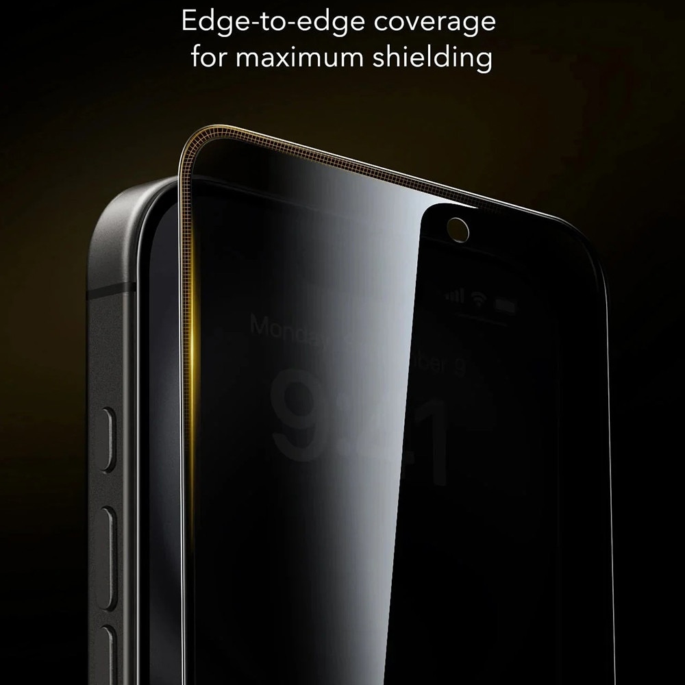 Folie pentru iPhone 17 / iPhone 16 Pro (set 3) - ESR Corning Gorilla Glass UltraFit Privacy™ - Black