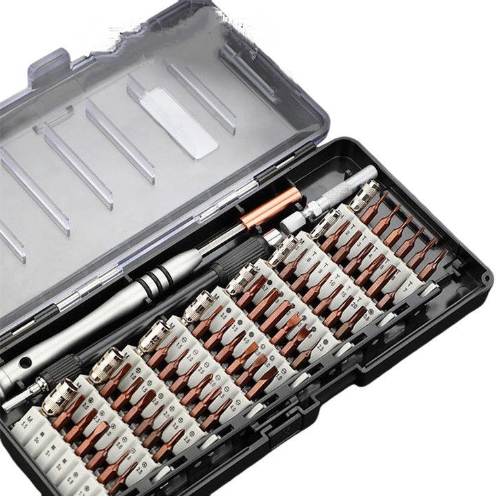 Комплект прецизни отвертки, 60 в 1, за електроника, ремонт на очила, лаптопи, часовници