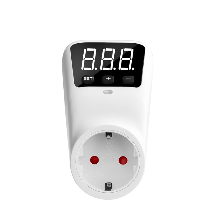 Защита от пренапрежение за уреди, 16A, 3680W, 230V, температурен сензор, бял