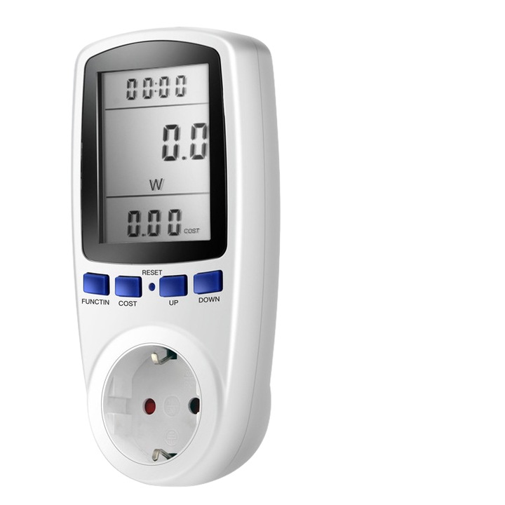 Контакти със защита от пренапрежение, 16A, 3680W, 230V, температурен сензор, бял