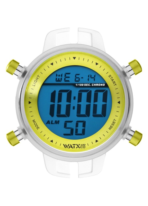 Ceas unisex WATXANDCO RWA1094, 43mm, argintiu/galben