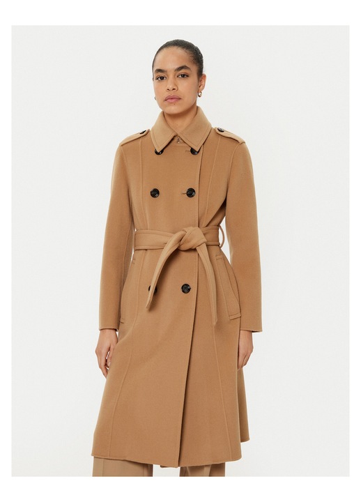 Palton dama Max Co, lana, maro, Maro