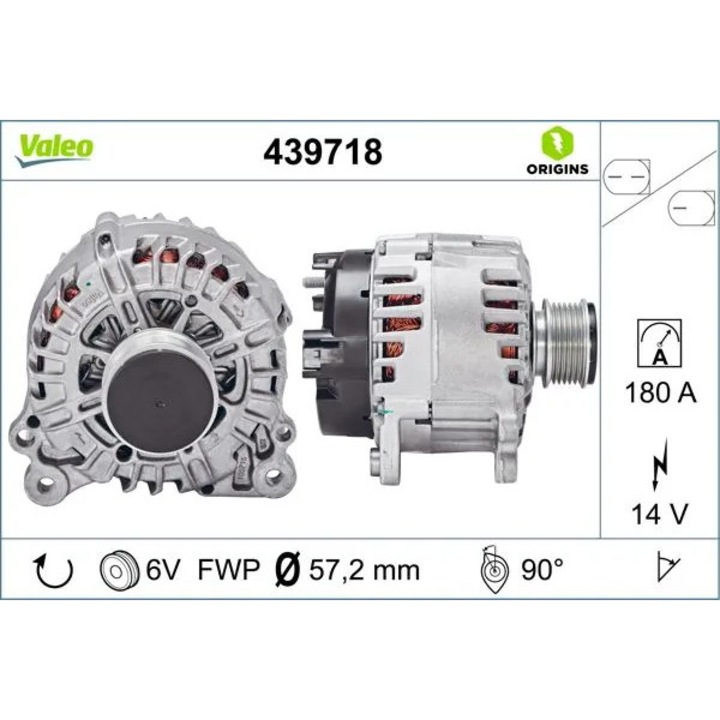 Generator / Alternator 439718 Seat Alhambra Skoda Superb 2 Vw Cc B7/Golf 6/Passat Alltrack B7/Passat B6/Passat B7/Sharan