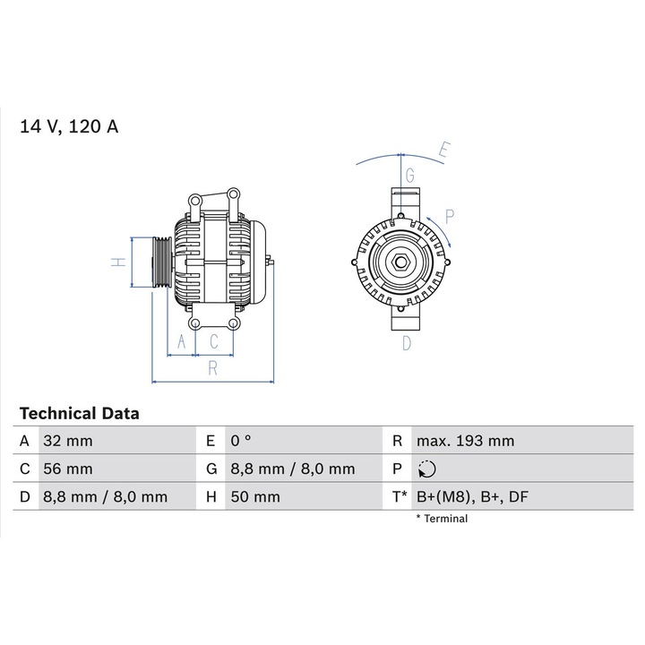 Generátor / Alternátor 0986047660 Jeep Grand Cherokee 2