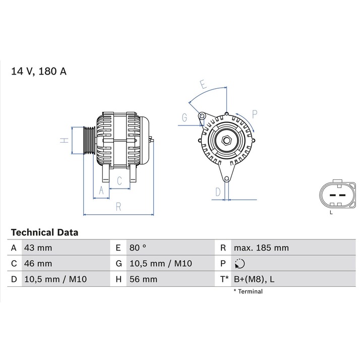 Generátor / Alternátor 0986081390 Land Rover Freelander 2 Volvo S80 2/V70 3