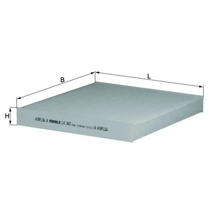 Szűrő, Utastér levegő LA343 Hyundai Grandeur/Santa Fé 1/Santa Fé 2/Sonata 5/Sonata 6/Trajet Kia Magentis 2