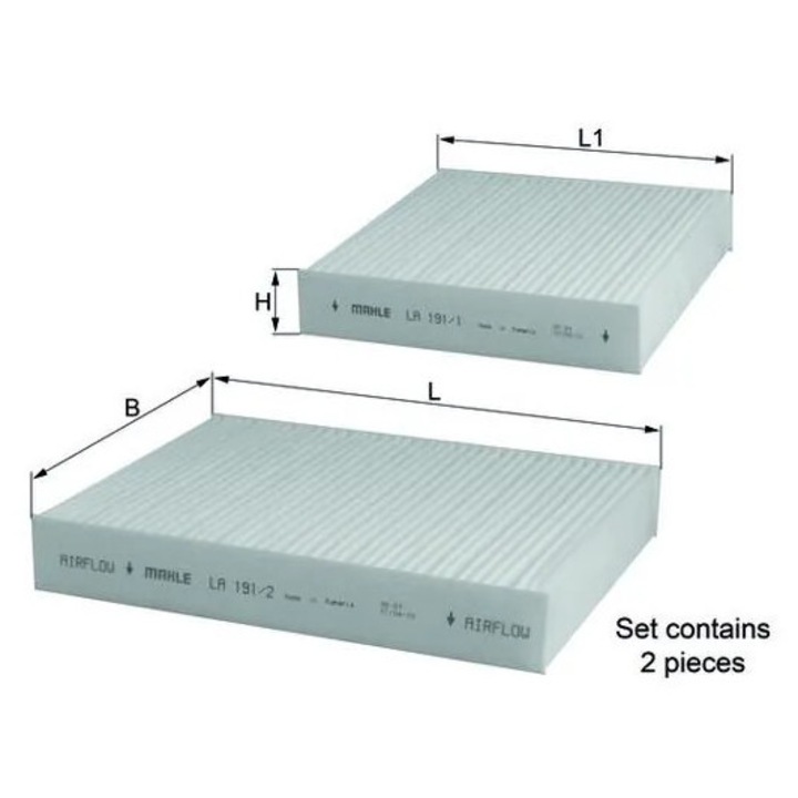 Filtru, Aer Habitaclu La191/S Citroën C3 2/C3 3/C3 Aircross 1/C4 Cactus/Ds3 Ds Ds 3 Peugeot 2008 1/207/208/208 1