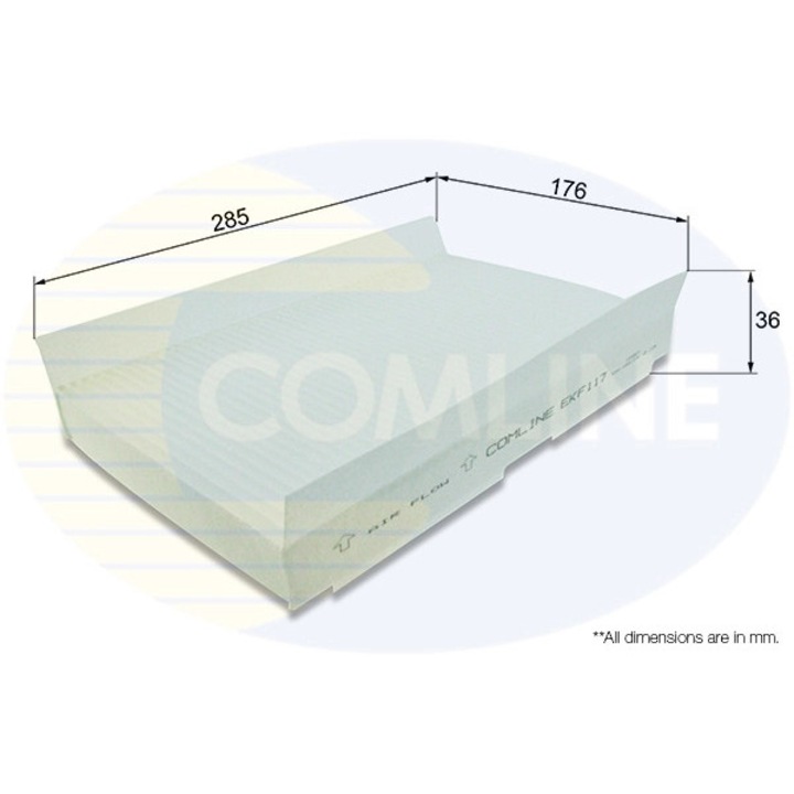 Филтър, Въздух в купето Ekf117 Citroën C2/C2 Enterprise/C3 1/C3 Picasso/C3 Pluriel/C4/C4 1/C4 2/C4 Picasso 1/Ds4 Vw Up