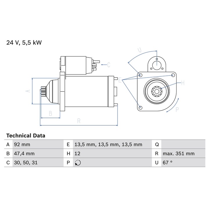 Indító 0986025450 Volvo 8700/9700/9900/B12/Fh12/Fm12