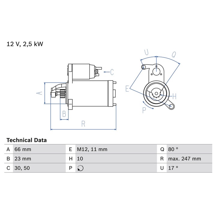 Стартер 0986025160 Audi A4 B8/A5/A6 C7/A7/A8 D4/Q5 Porsche Macan
