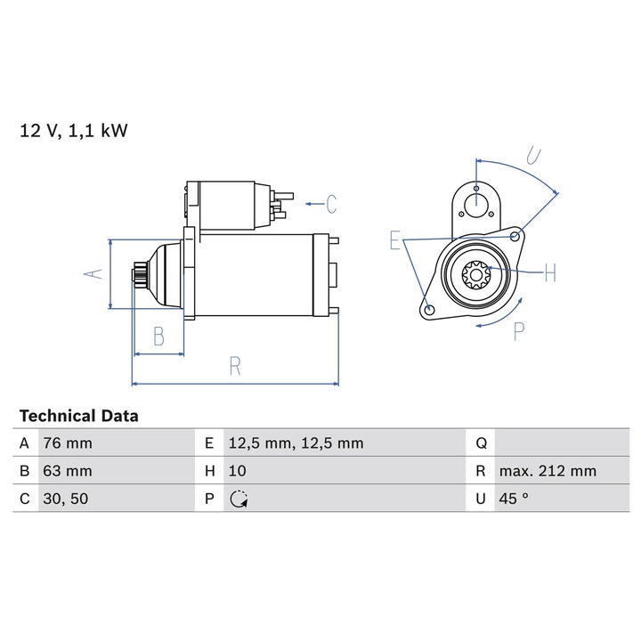 Стартер 0986027090 Audi A3 Seat Altea/Ibiza 4 Skoda Fabia 2/Octavia 2/Roomster/Roomster Praktik/Superb 2/Yeti Vw Golf 5