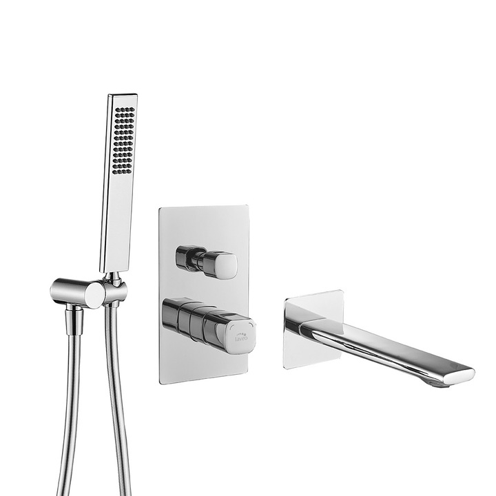 Tores beépíthető kádcsaptelep zuhanygarnitúrával, króm, 15 l/perc, 30 mm