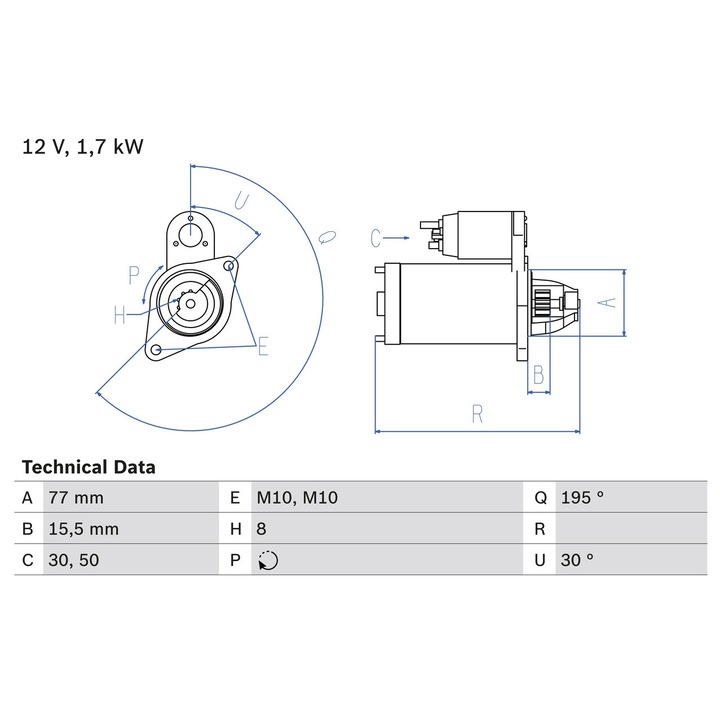 Indító 0986023600 Hyundai Accent 3/Accent 4/Elantra 4/Elantra 5/Getz/Matrix/I10 1/I20 1/I30/Ix20 Kia Carens 3/Cee'D