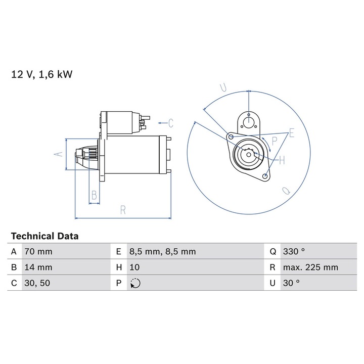 Indító 0986021260 Mercedes-Benz A-osztály/B-osztály/Vaneo