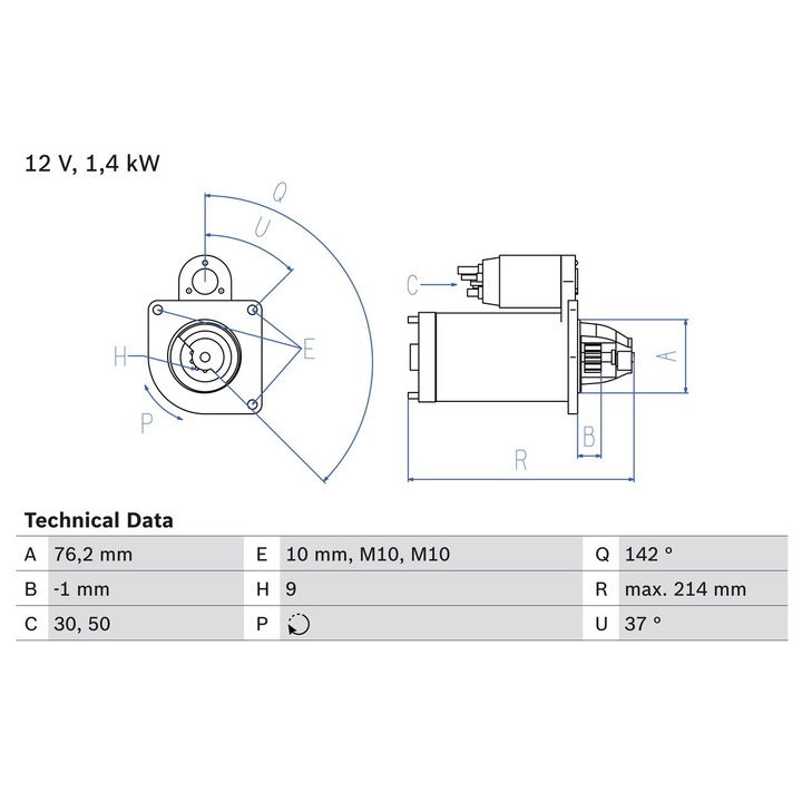 Indító 0986020860 Ford Focus 2 Ford Australia Focus Volvo C70 2/S40 2/V50 Volvo (Changan) S40