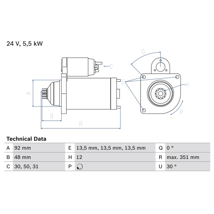 Indító 0986023270 Astra Hd 9 Iveco 10-Way/Eurostar/S-Way/Stralis 1/Stralis 2/Trakker 1/Trakker 2