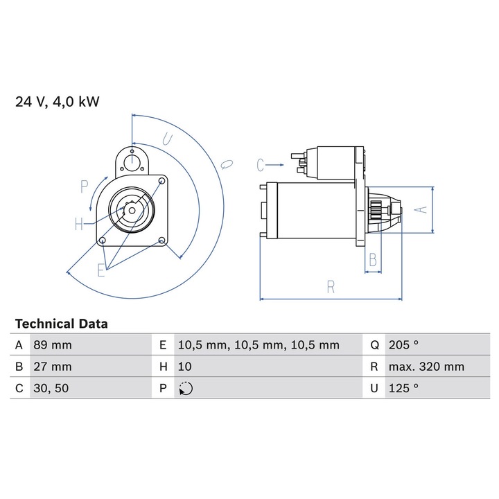 Indítómotor 0986020170 Heuliez Gx 2/Gx 3 Irisbus Access Bus 2/Citelis Iveco Crossway/Eurocargo 1-3/Eurofire 2/Tector 1