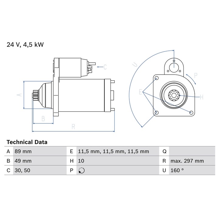 Indító 0986022940 Iveco Crossway/Eurocargo 1-3/Euromover/Eurotech Mh/Eurotrakker/Evadys/Magelys/S-Way/Stralis 1