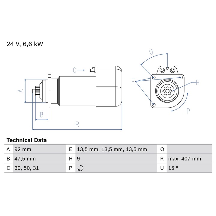 Indító 0986016520 MAN E2000/El/F2000/F90/F90 Unterflur/Hocl/Lion´S/Lion´S City/Lion´S Comfort/Lion´S Regio/Lion´S Star