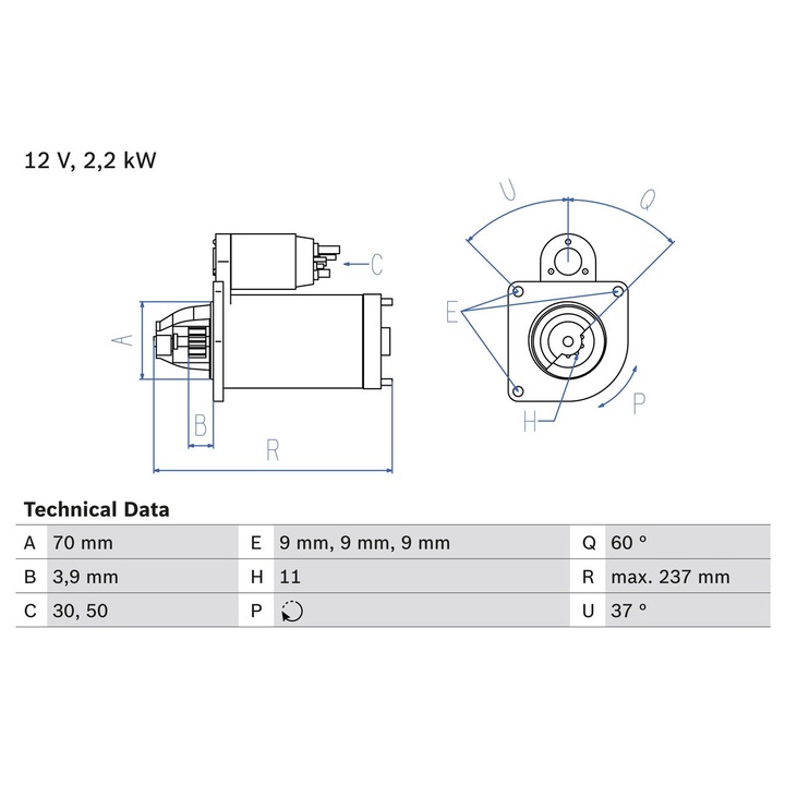 Indító 0986027000 Alfa Romeo Giulietta Fiat 500X/Doblo/Ducato Jeep Renegade