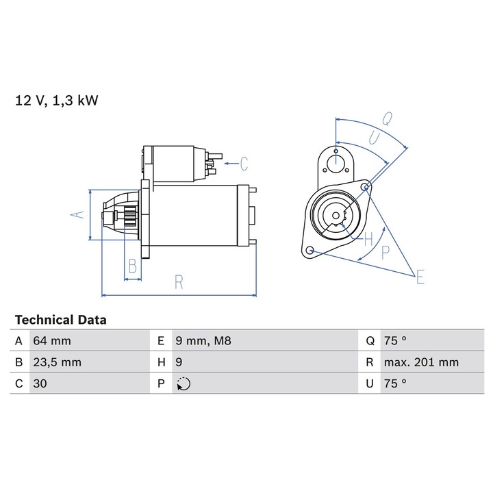 Indítómotor 0986024200 Alfa Romeo Mito Fiat 500/500 C/Albea/Doblo/Fiorino/Grande Punto/Idea/Linea/Palio/Panda/Punto/Qubo