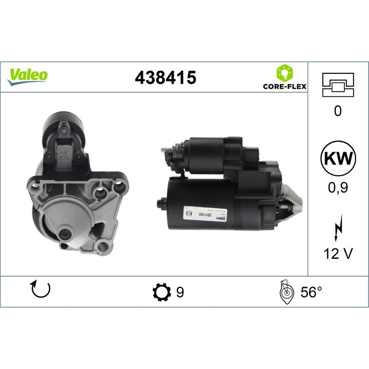 Стартер 438415 Nissan Primastar/Terrano Opel Vivaro A Renault Avantime/Clio 2/Clio 3/Duster/Espace 3/Espace 4/Kaptur