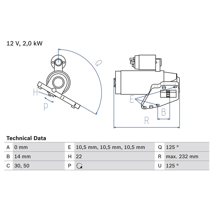 Indító 0986024710 Chrysler Sebring Dodge Avenger/Caliber/Journey Jeep Compass/Patriot Mitsubishi Grandis/Lancer 8