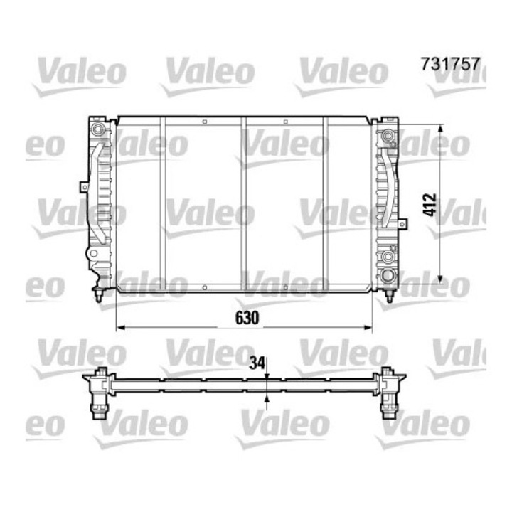 Radiator, Racire Motor 731757 Audi A4 B5/A6 C4/A6 C5/Allroad C5/Coupe B3 Audi (Faw) A6 C5 Skoda Superb 1 Vw Passat B3/B4