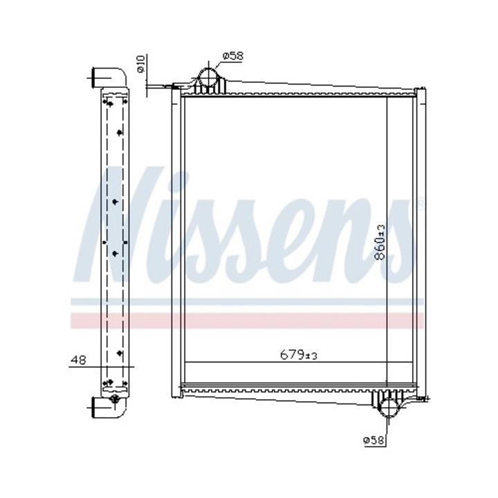 Radiátor, motorhűtés 64068A Scania 4-es széria