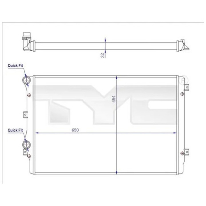Radiator, Racire Motor 737-0072-R Audi A3/Tt Seat Altea/Leon/Toledo 3 Skoda Octavia 2/Superb 2/Yeti Vw Beetle/Caddy 3
