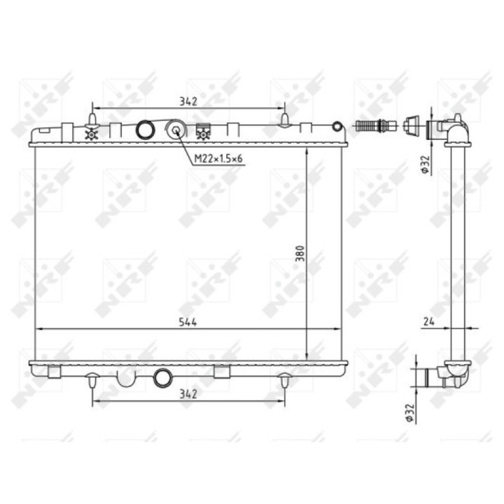 Hűtőradiátor, Motorhűtés 58226A Citroën C-Elysee/C2/C2 Enterprise/C3 1/C3 2/C3 3/C3 Aircross 2/C3 Picasso/C4 Cactus/Ds3