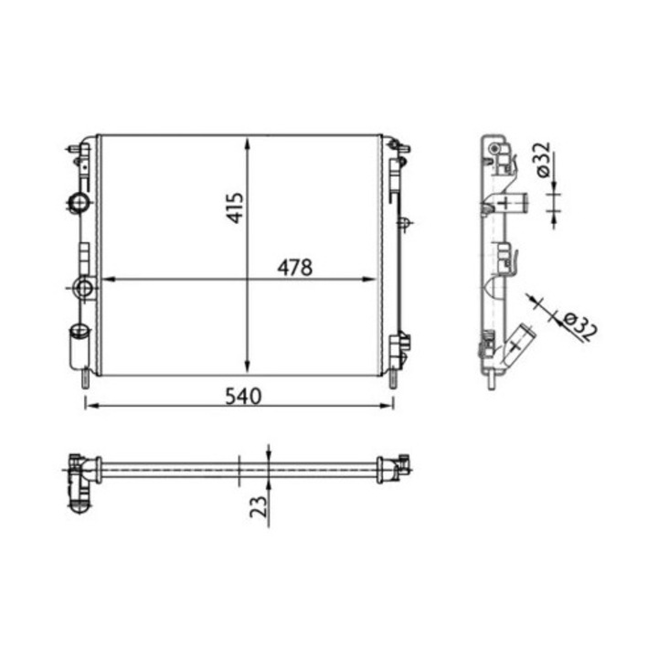 Radiator, Racire Motor Cr36000S Dacia Logan/Logan Pick-Up Nissan Kubistar Renault Clio 2/Clio Symbol 1/Kangoo/Logan