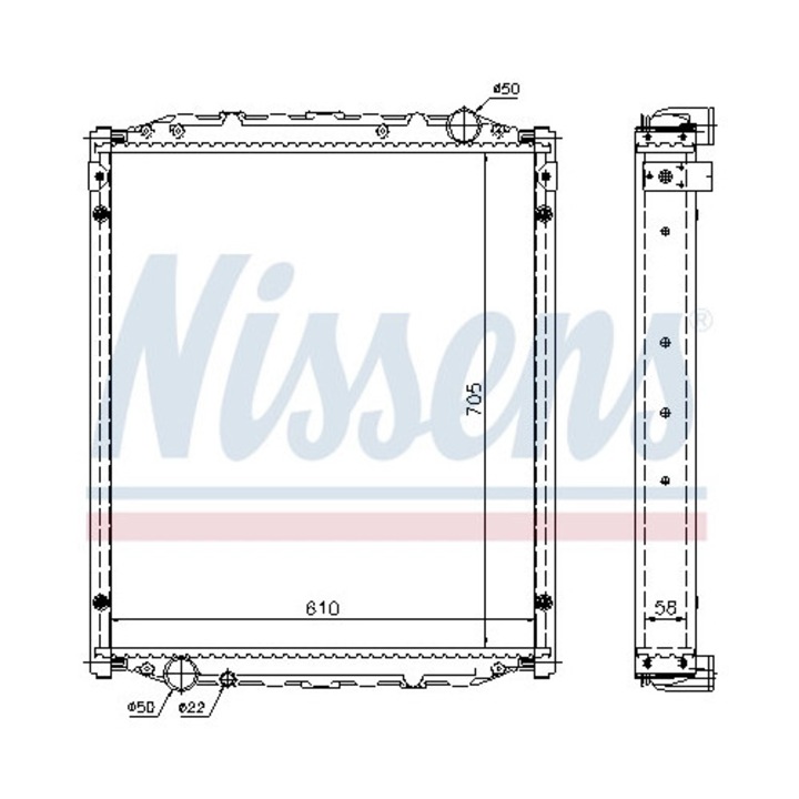 Radiátor, motortér hűtés 67220A Man M 2000 L/M 2000 M