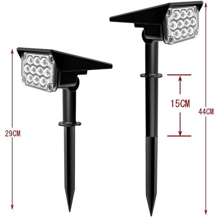Lampa de perete solara, ISSNW, 20 LED lumina in aer liber, IP65 rezistenta la apa, lumina decorativa de siguranta reglabila
