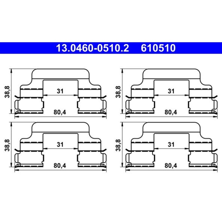 Set Accesorii, Placute Frana 13.0460-0510.2 Peugeot 407 Seat Cordoba/Ibiza 3 Skoda Fabia 1/Fabia 1 Praktik/Fabia 2