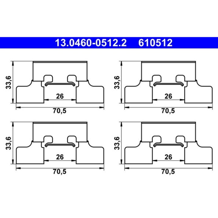 Set Accesorii, Placute Frana 13.0460-0512.2 Jaguar S-Type 2/Xj