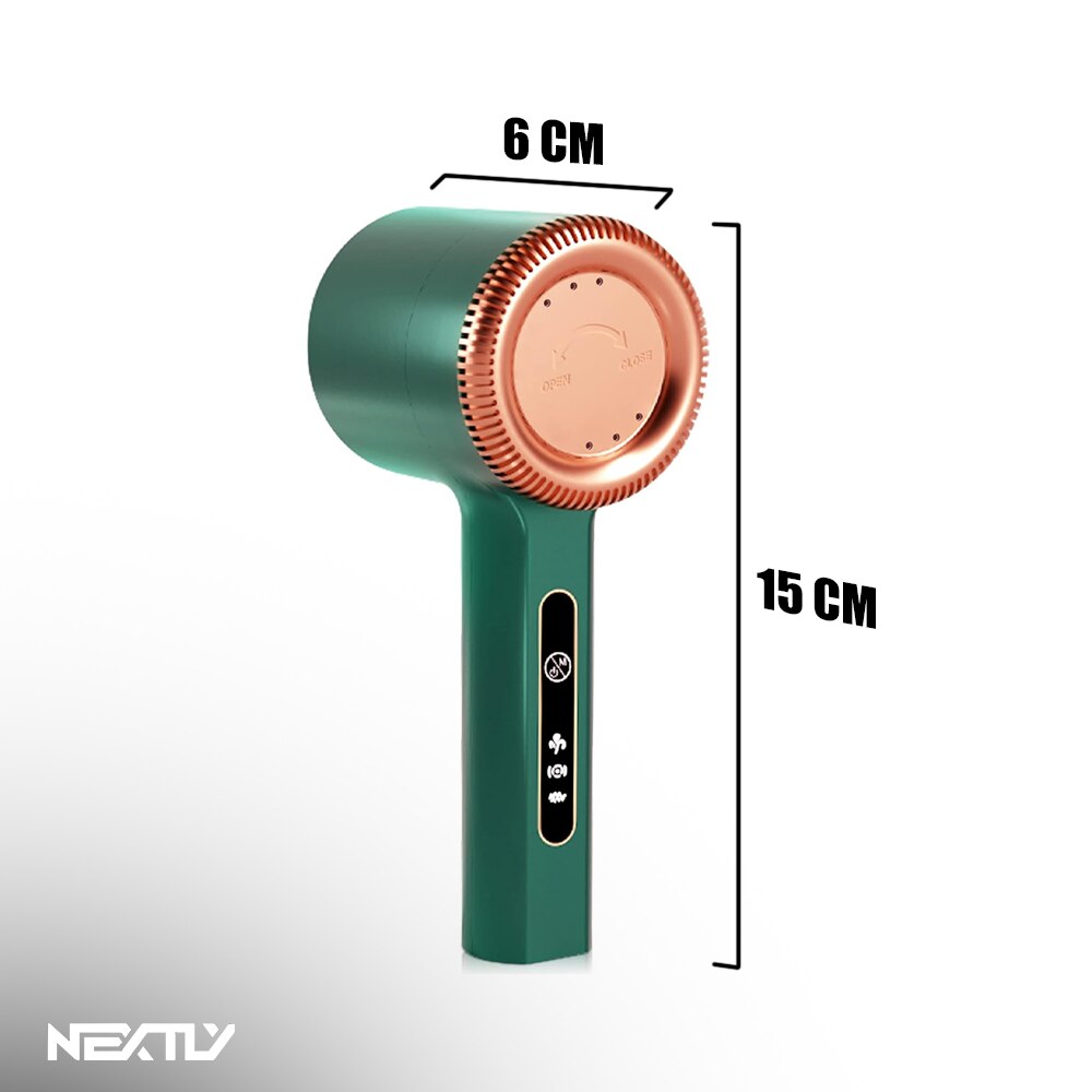 Aparat electric de curatat scame NEXTLY, pentru haine/canapea/lenjerii de pat, 3 trepte de viteza, incarcare USB, verde