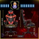 Геймърски стол GALAXIA®, от Екологична Кожа, Ергономична Регулируема Лумбална Опора, Регулируема Възглавница за Глава, Облегалка с Наклон до 135°, Опора за Крака, до 120 кг – Червено-Черно