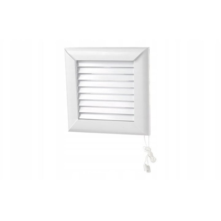 Grila Ventilatie, Dospel, Jaluzea Mecanica si Plasa Anti-insecte, PVC Durabil, Montaj Simplu si Rapid, Design Estetic Modern, Protectie Eficienta Poluare, Calitate Poloneza, 135 mm, Alb