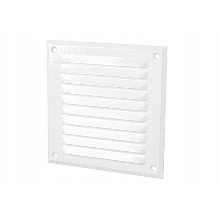 Grila Ventilatie, Dospel, Patrata, Aluminiu, Plasa Protectie Insecte, Montaj Rapid Si Usor, Design Modern Si Elegant, Rezistenta Sporita, Ideala Pentru Orice Interior, Produs De Calitate, Dimensiune 150x150 mm, Alb