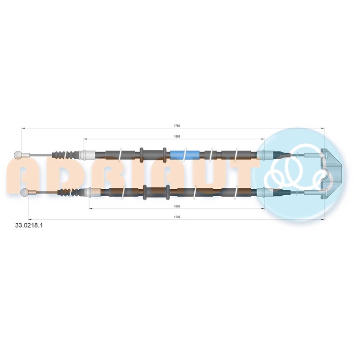 Кабел, Задна ръчна спирачка 33.0218.1 Opel Astra H/Astra H Classic