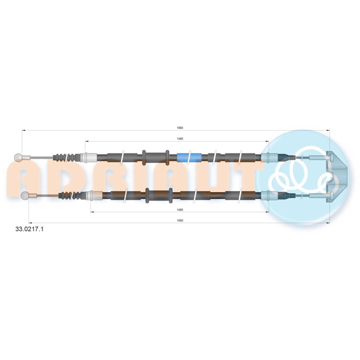 Кабел, Задна Спирачка За Паркиране 33.0217.1 Opel Astra H/Astra H Classic/Astra H Gtc/Astra H Twintop