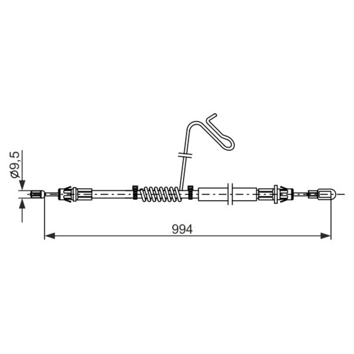 Kábel, rögzítőfék 1987482882 Ford Transit Ford Australia Transit