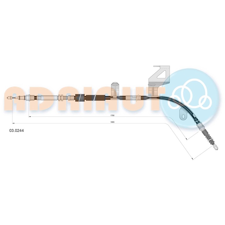 Кабел, Ръчна Спирачка Задна Лява 03.0244 Audi A6 C5