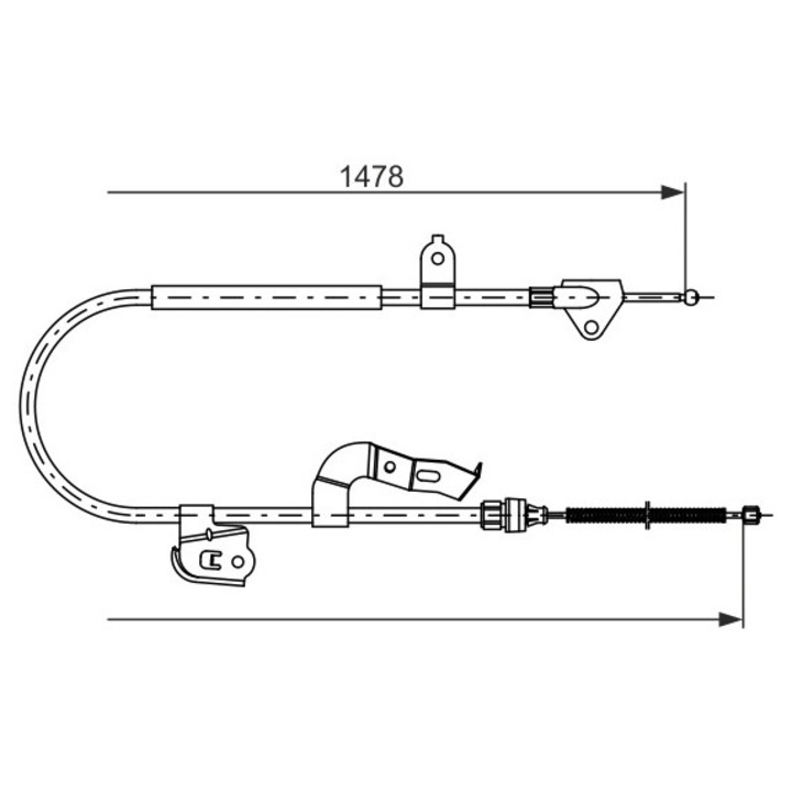 Kábel, rögzítőfék 1987477951 Citroën C1 Peugeot 107 Toyota Aygo