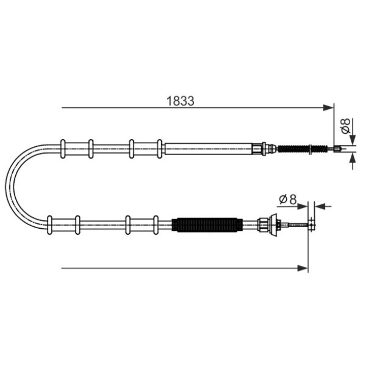 Кабел, Ръчна Спирачка 1987482593 Fiat Doblo Opel Combo Vauxhall Combo Mk Iii лекотоварен автомобил/просторна лимузина