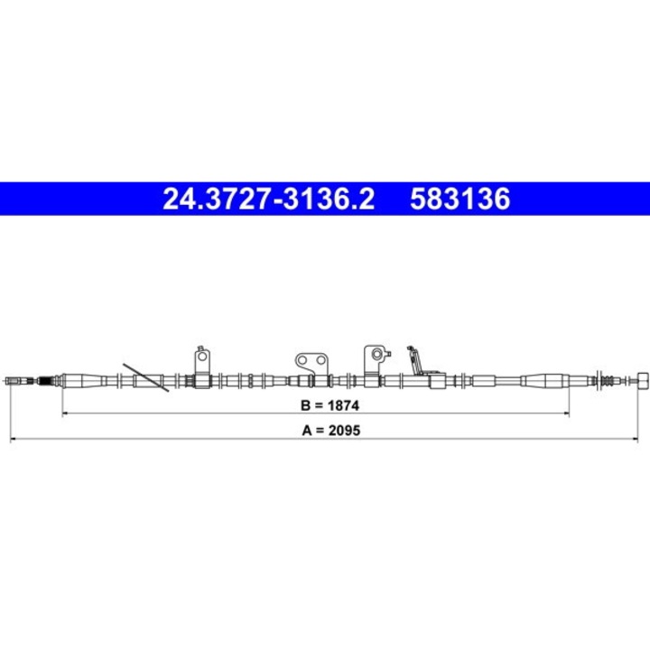 Cablu, Frana De Parcare 24.3727-3136.2 Hyundai Grand Santa Fé/Santa Fé 3