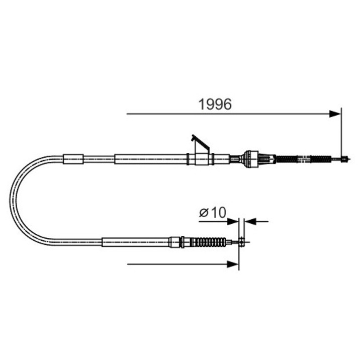 Kábel, rögzítőfék 1987482068 Mitsubishi L200/L200 / Triton