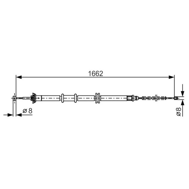 Kábel, rögzítőfék 1987482205 Citroën Nemo Fiat Fiorino/Qubo Peugeot Bipper/Bipper Tepee